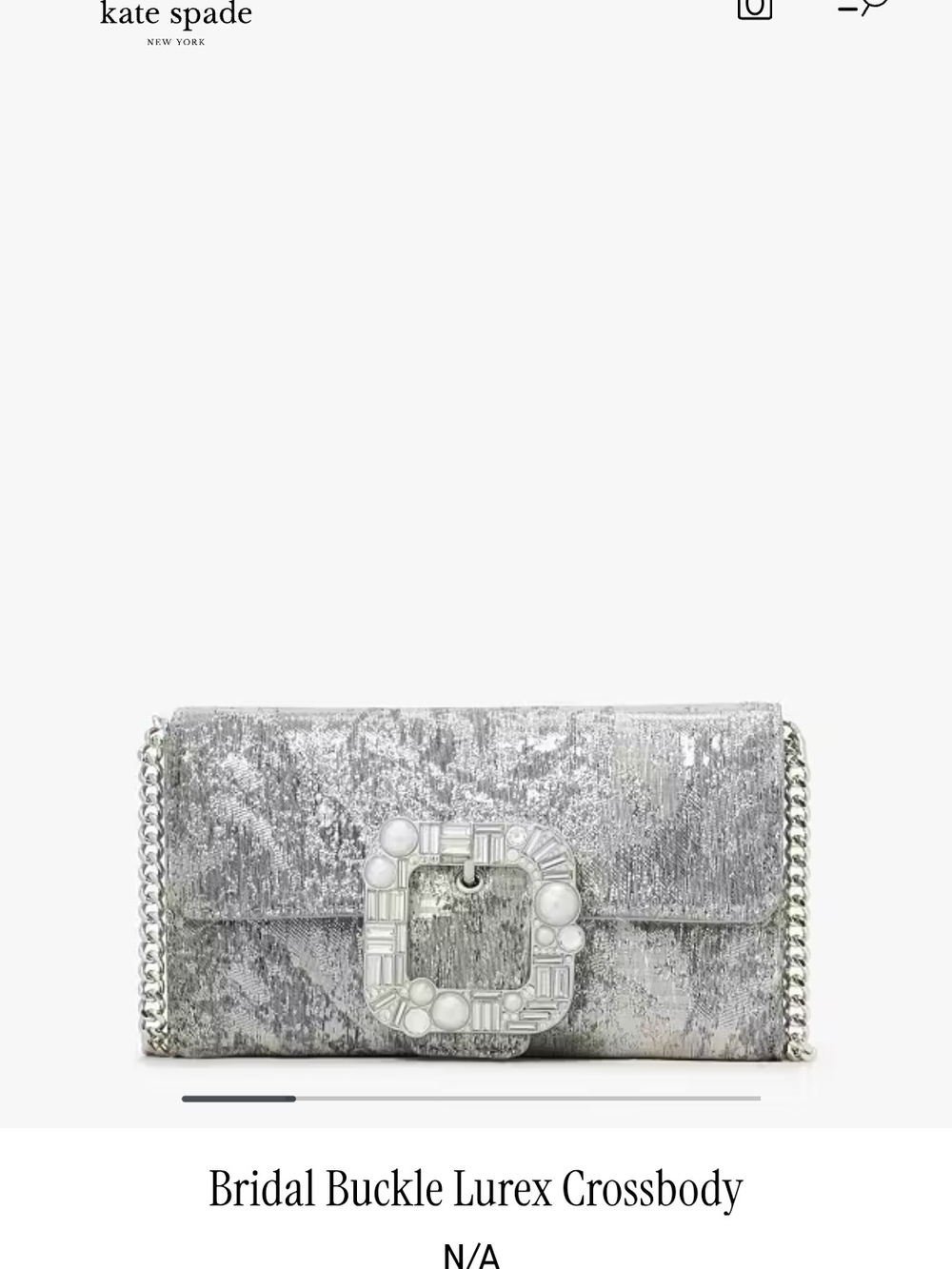 Kate Spade Silver Bridal Buckle Lurex Crossbody